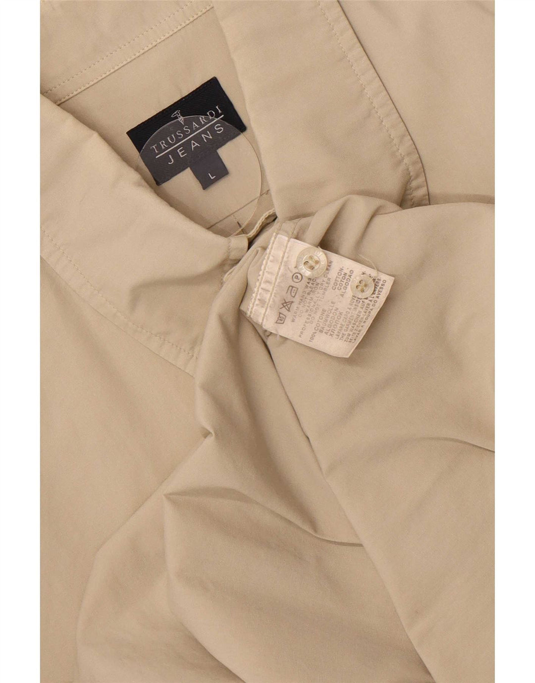 Camicia Uomo Trussardi Jeans Large in Cotone Beige
