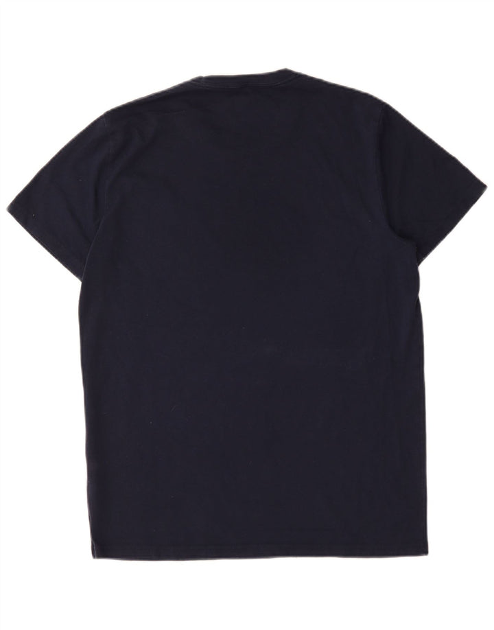 T-shirt Hollister da uomo Top media in cotone blu navy