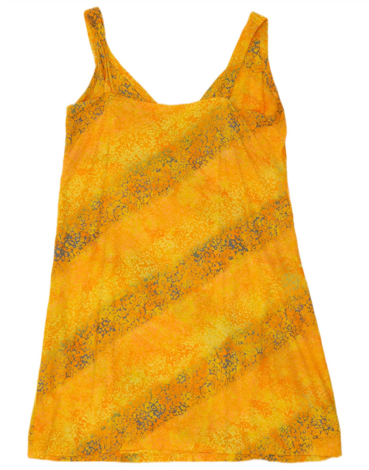 Prendisole vintage da donna UK 14 medio giallo Paisley