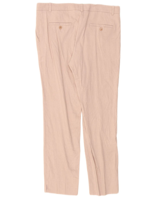 Pantaloni chino slim da donna Jigsaw UK 12 medi W32 L28 Lino rosa