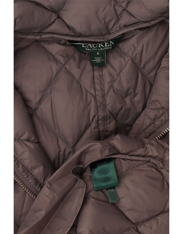 RALPH LAUREN Womens Oversized Hooded Parka Padded Coat UK 10 Small Grey