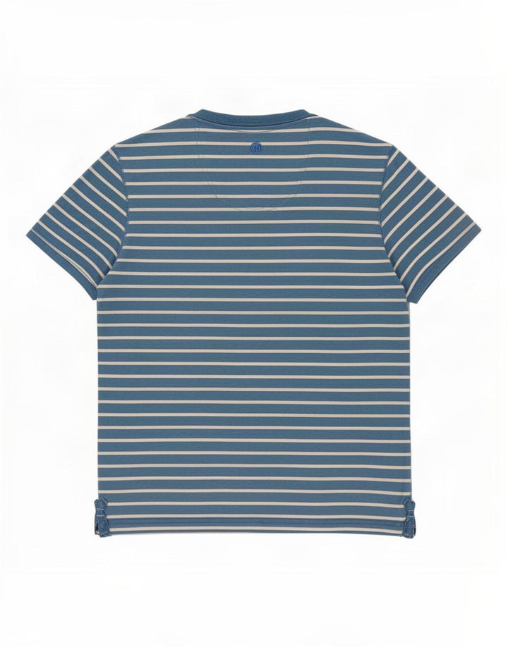 T-shirt da uomo Fat Face Top in cotone a righe blu medio