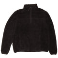 Mountain Warehouse Maglione in pile da uomo con collo e zip grande in poliestere nero