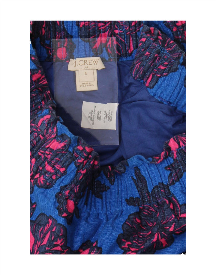 J. CREW Womens A-Line Skirt US 6 Medium W30 Blue Floral Linen Vintage J. Crew and Second-Hand J. Crew from Messina Hembry 