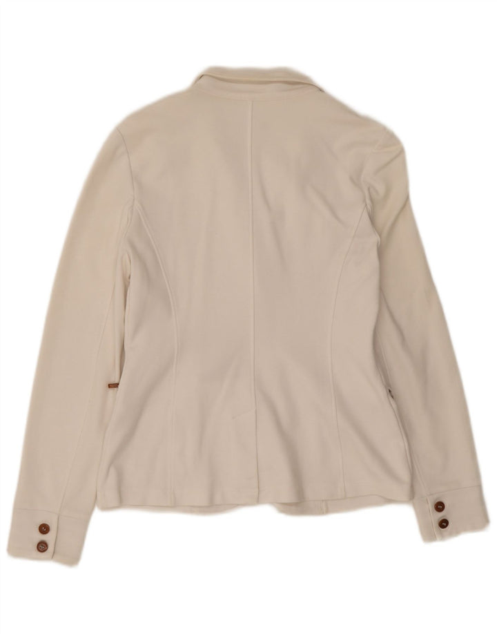 Giacca blazer a 3 bottoni da donna Woolrich UK 10 piccola in cotone bianco