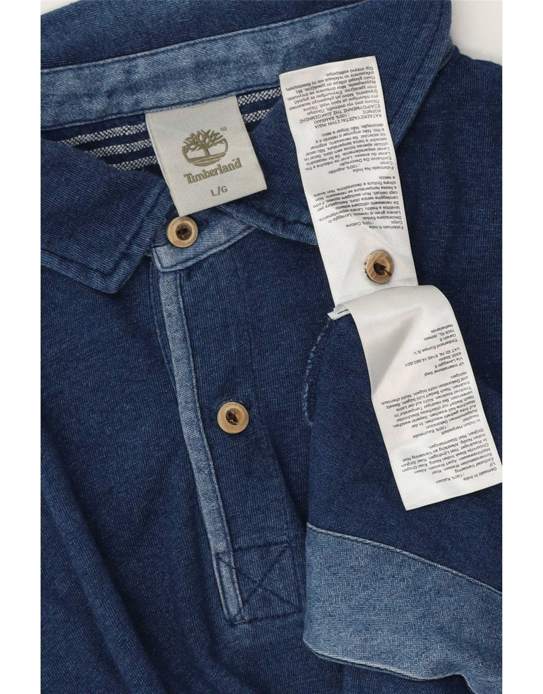 Polo da uomo Timberland grande in cotone blu navy