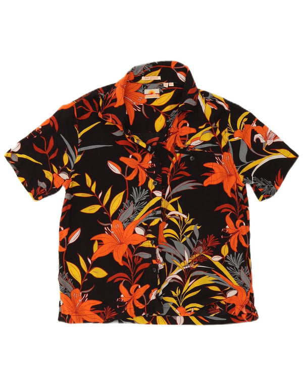 Camicia a maniche corte da donna Superdry UK 10 Small Black Floral Hawaiian