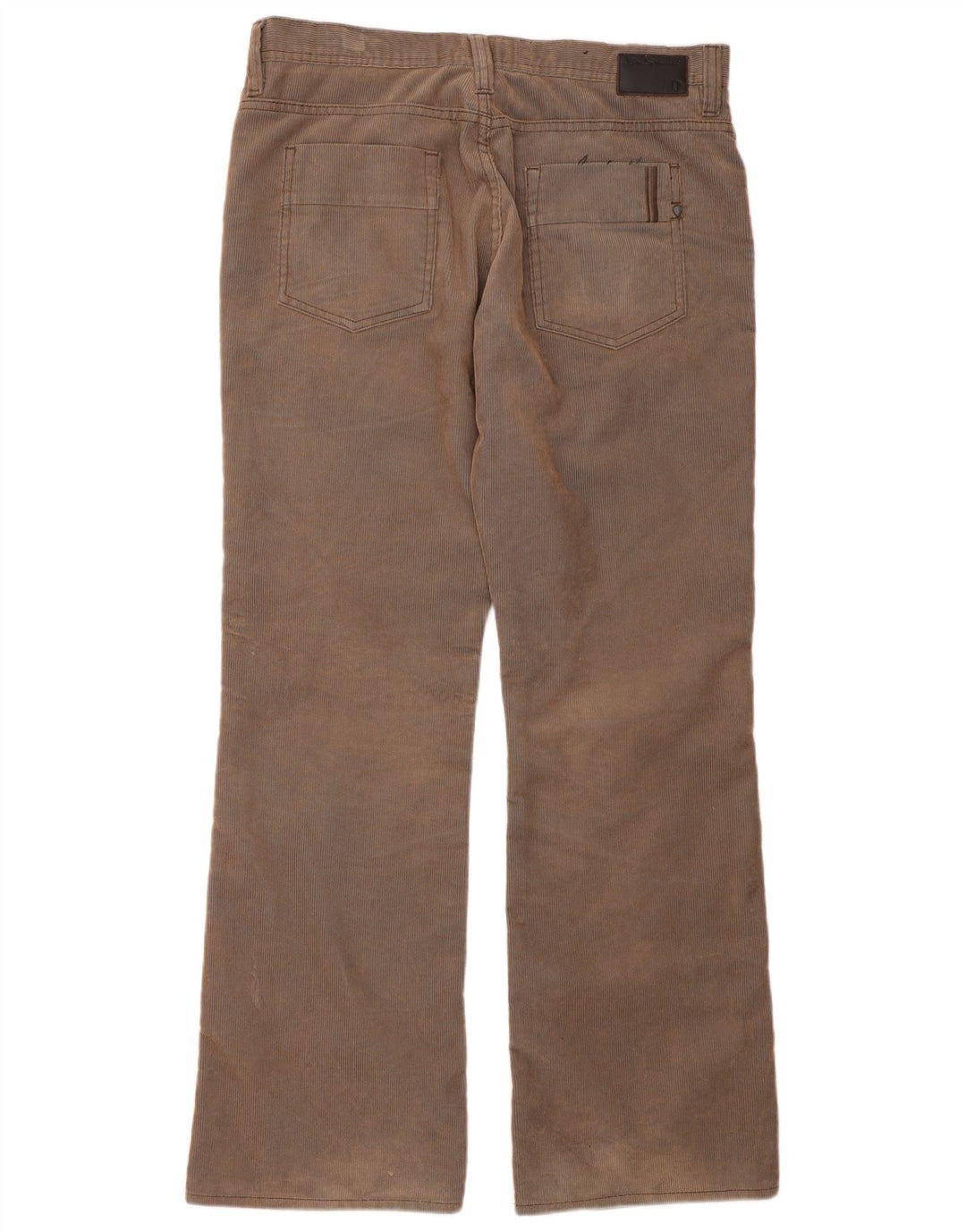 Pantaloni dritti da uomo in velluto a coste Ben Sherman W34 L32 poliestere marrone