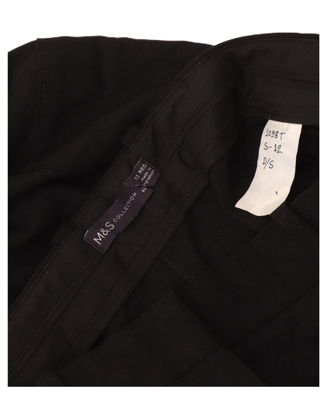 Pantaloni cargo dritti da donna Marks & Spencer UK 12 medi W30 L30 neri