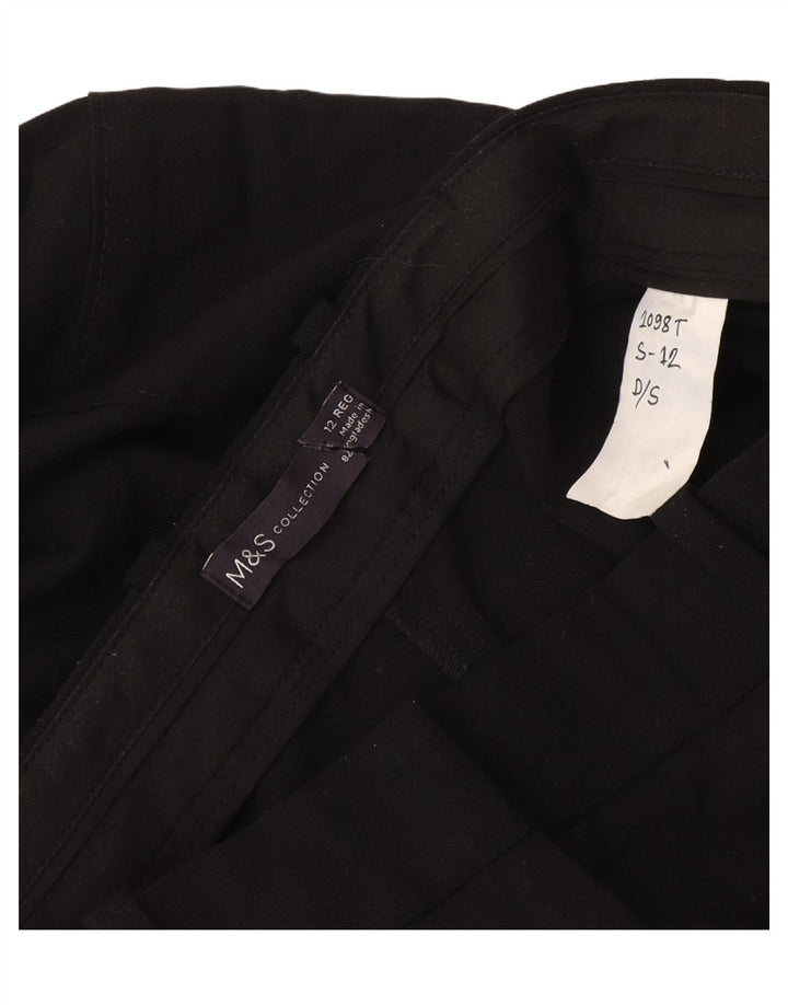 Pantaloni cargo dritti da donna Marks & Spencer UK 12 medi W30 L30 neri