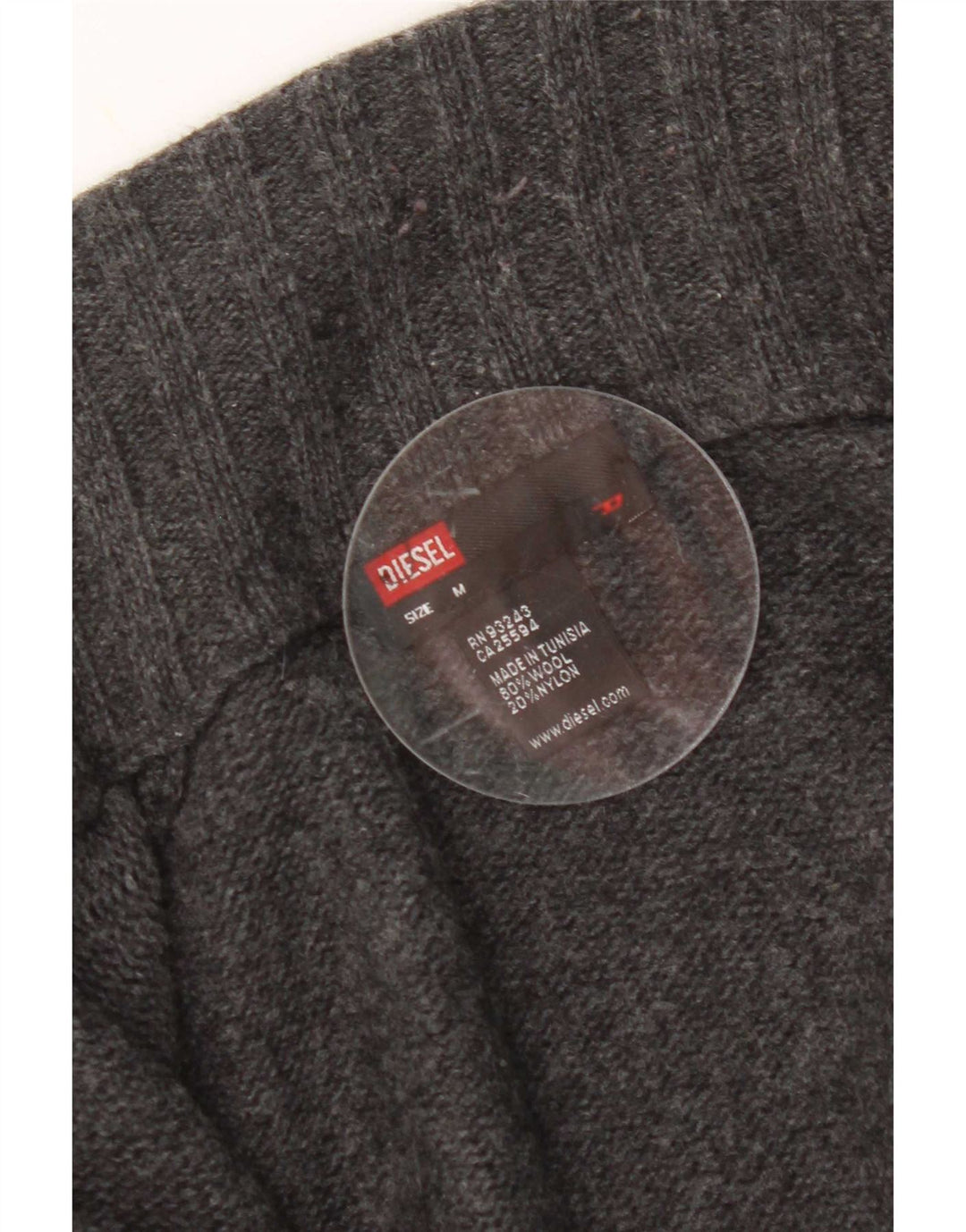 Maglione cardigan da uomo Diesel in lana grigio medio
