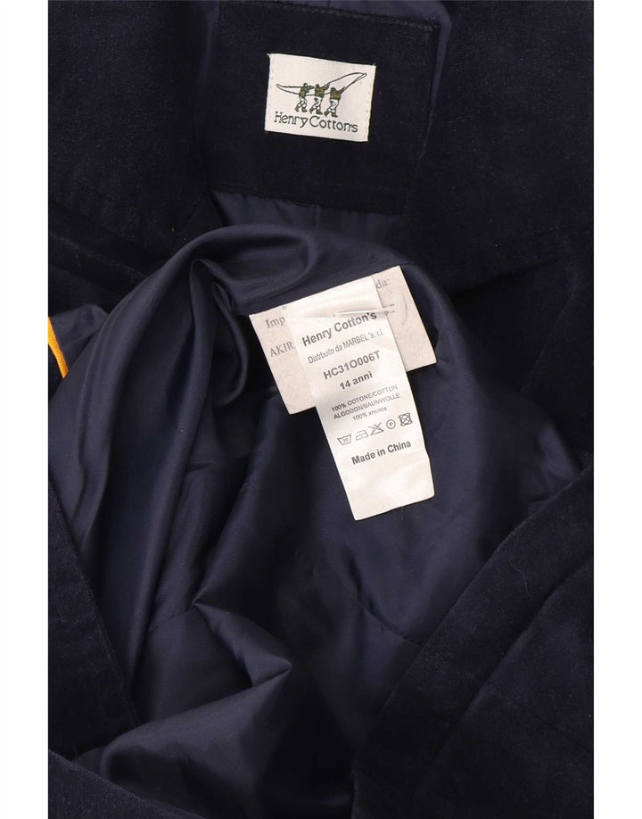 Cappotto da marinaio per ragazzi Henry Cottons 13-14 anni in cotone blu navy