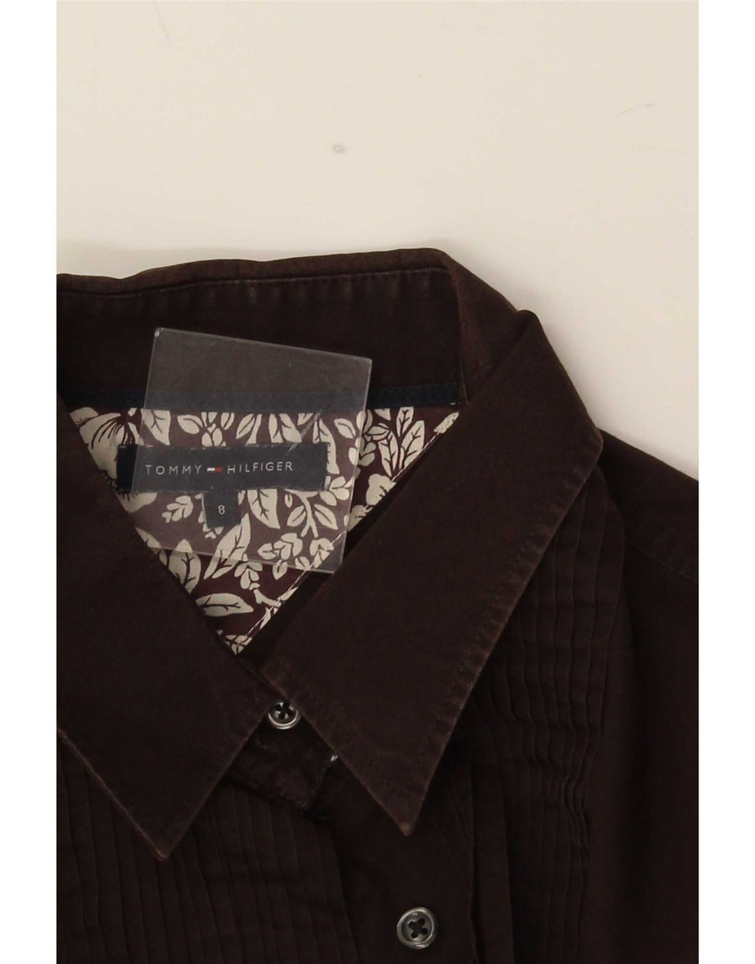 Camicia da smoking da donna Tommy Hilfiger US 8 Marrone medio