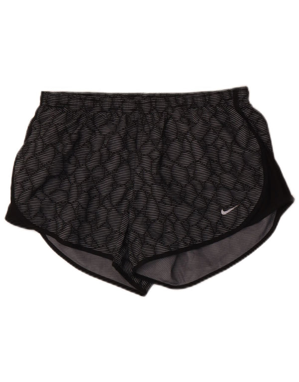 Pantaloncini sportivi Nike da donna Dri Fit UK 10 piccoli poliestere geometrico grigio