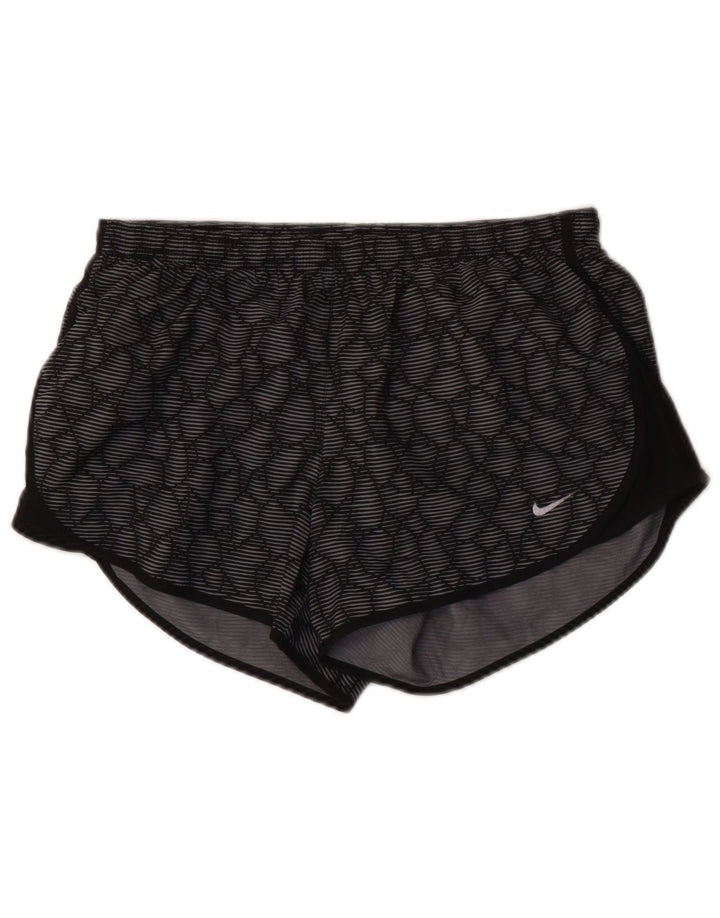 Pantaloncini sportivi Nike da donna Dri Fit UK 10 piccoli poliestere geometrico grigio