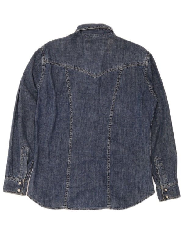 Camicia in denim western da donna Wrangler UK 10 piccolo cotone blu