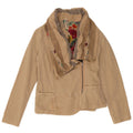 Desigual Giacca bomber corta da donna EU 36 Small Beige Colourblock Cotton