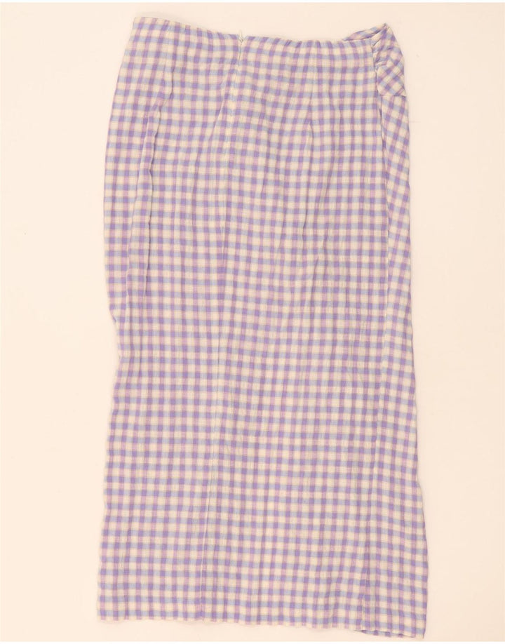 Gonna lunga da donna Zara grande W32 a quadretti viola