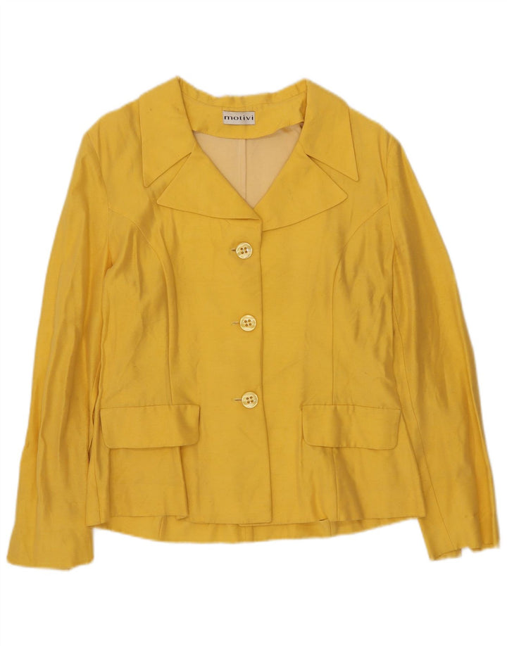 Giacca blazer da donna a 3 bottoni MOTIVI UK 10 piccola gialla
