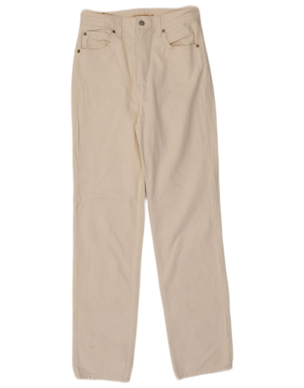 Jeans dritti slim a vita alta da donna Levi's W26 L31 cotone bianco sporco