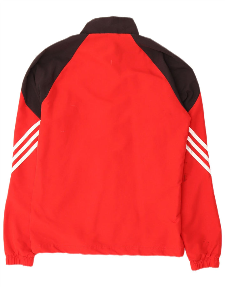 Giacca da ginnastica da uomo Adidas Small in poliestere color block rosso