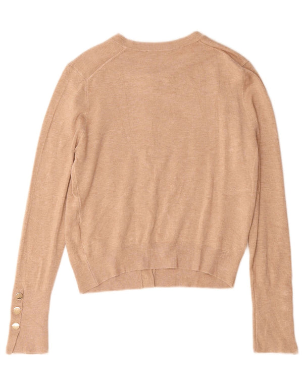 Maglione cardigan da donna Zara UK 12 Viscosa beige medio