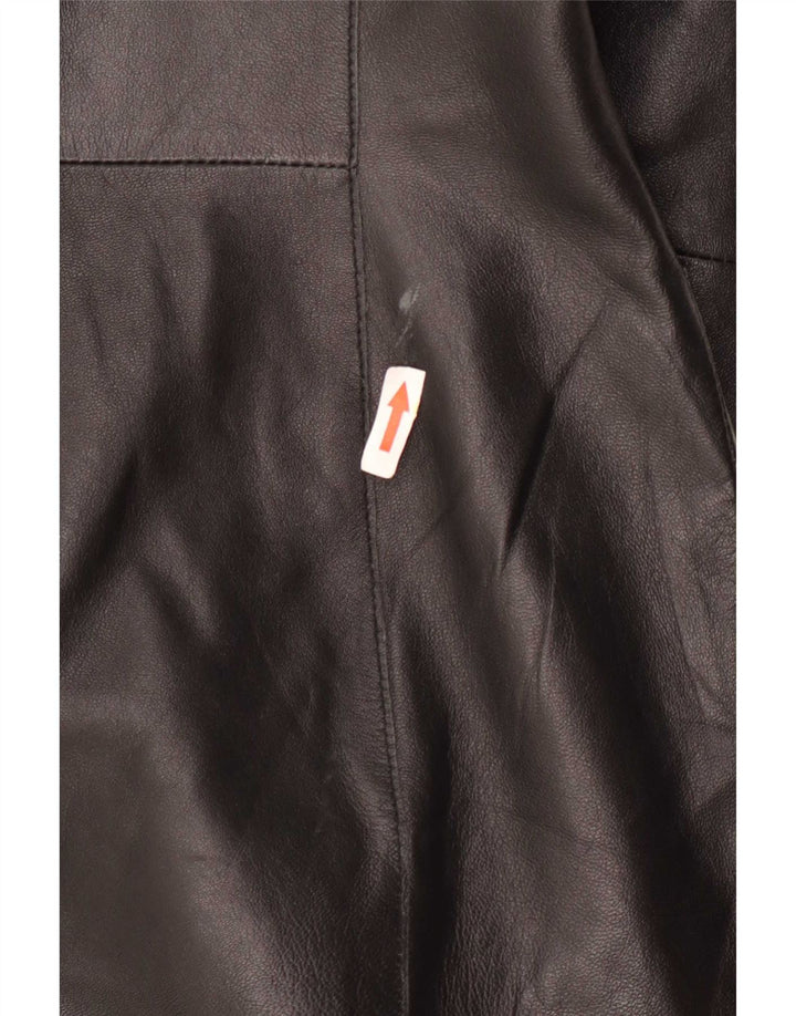 Giacca blazer in pelle da donna a 2 bottoni Cofi UK 12 media nera