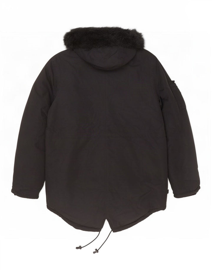 Giacca parka con cappuccio da uomo Bellfield UK 38 poliestere nero medio