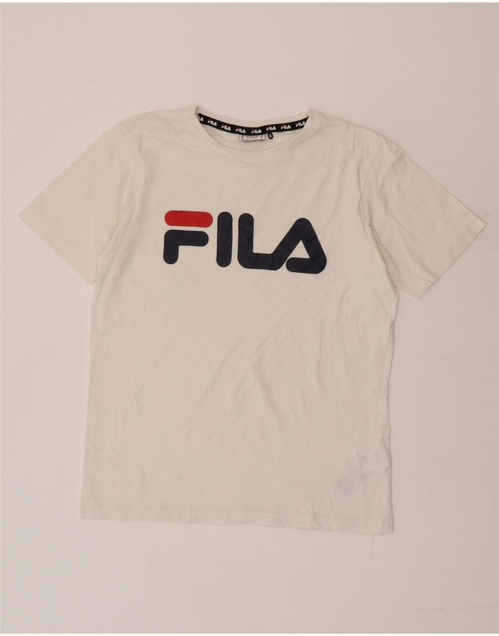 T-shirt grafica Fila da bambino 15-16 anni in cotone bianco