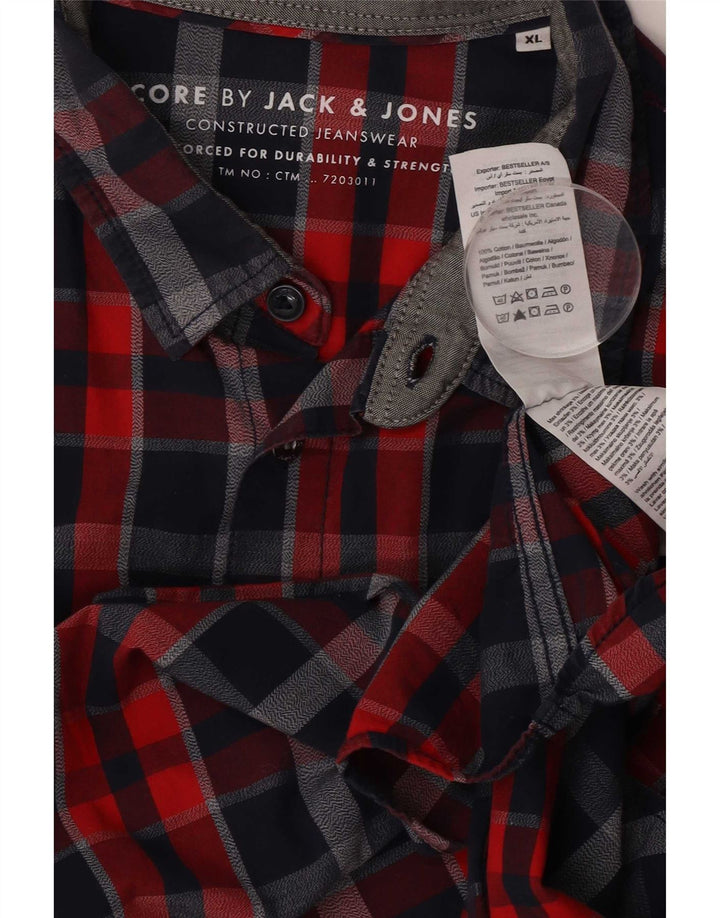 Camicia da uomo Jack & Jones XL in cotone a quadri multicolore