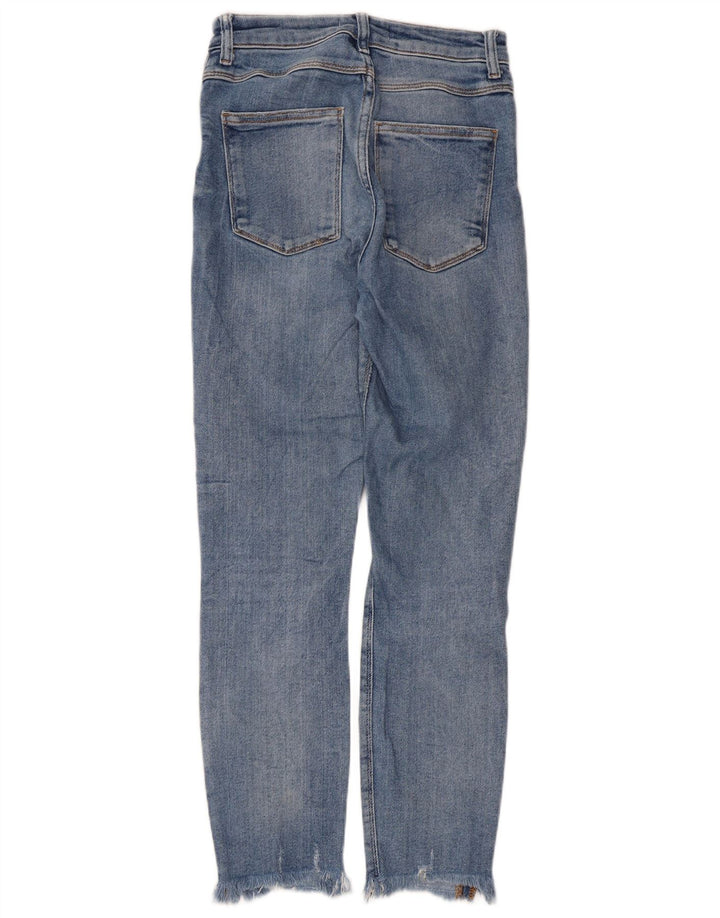 Jeans slim invecchiati da donna Zara EU 38 piccoli W28 L26 blu