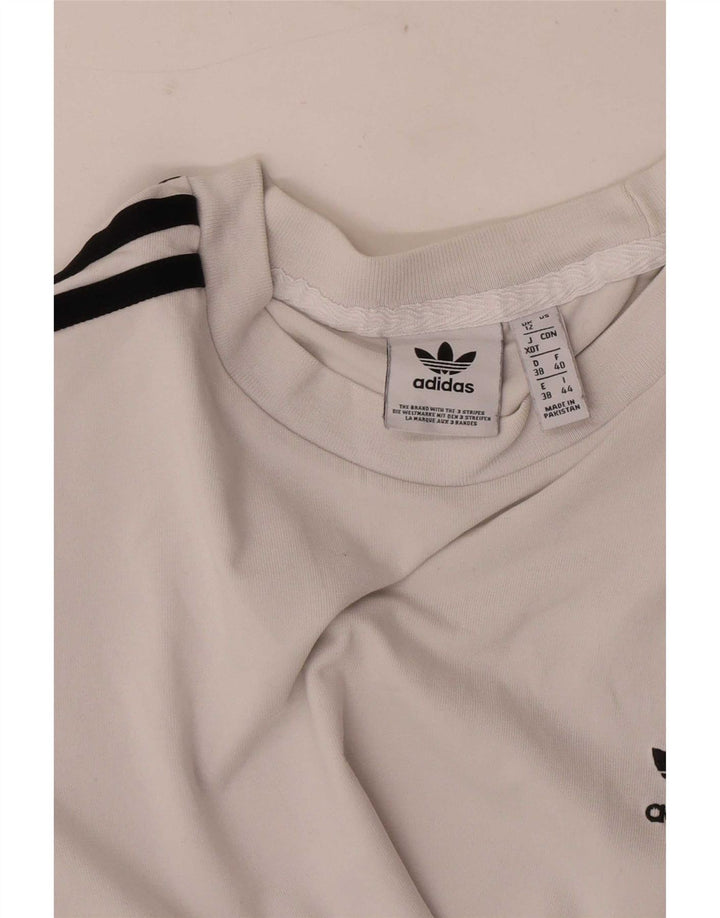 Top Adidas da donna a manica lunga UK 12 medio bianco