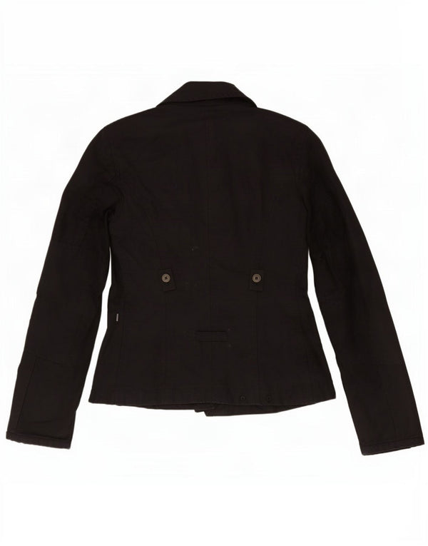 Giacca vintage da donna IT 40 piccola in cotone nero