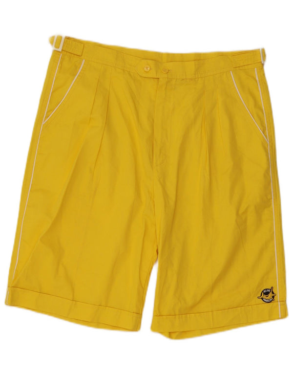 Ermenegildo Zegna Mens Bermuda Shorts Large W34 Yellow Cotton