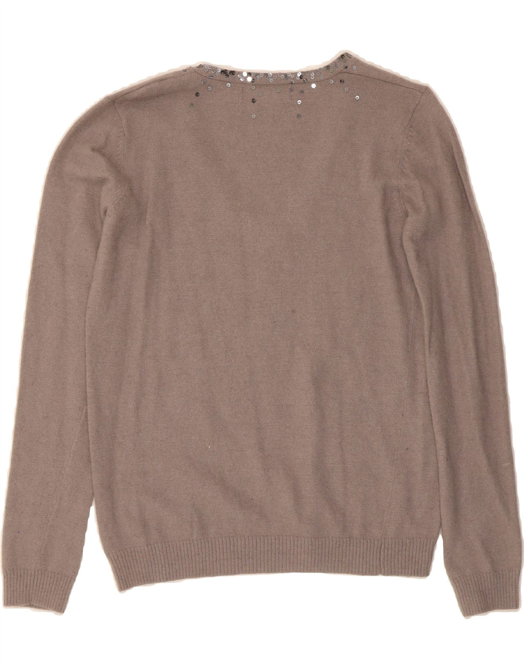 ZARA Womens V-Neck Jumper Sweater UK 16 Large Grey Vintage Zara and Second-Hand Zara from Messina Hembry 