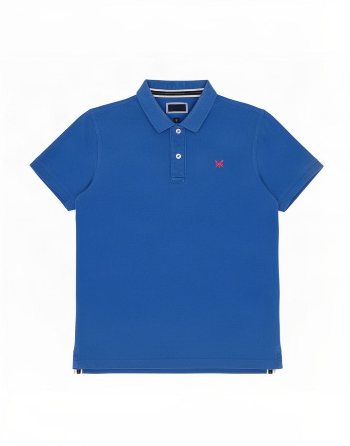 Crew Clothing Polo da uomo in cotone blu medio