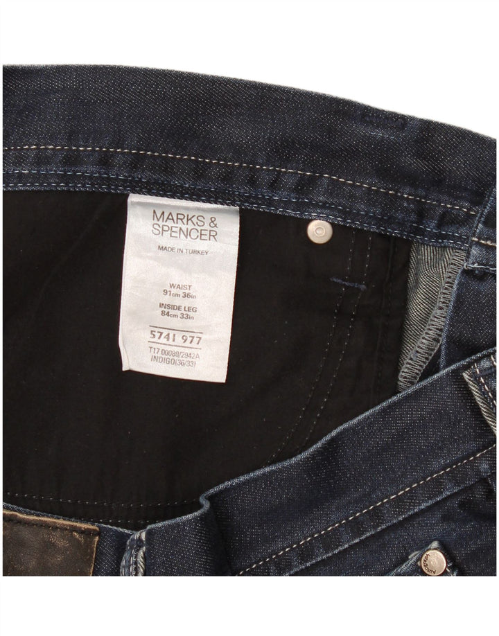 Jeans dritti autografi da uomo Marks & Spencer W36 L33 cotone blu navy