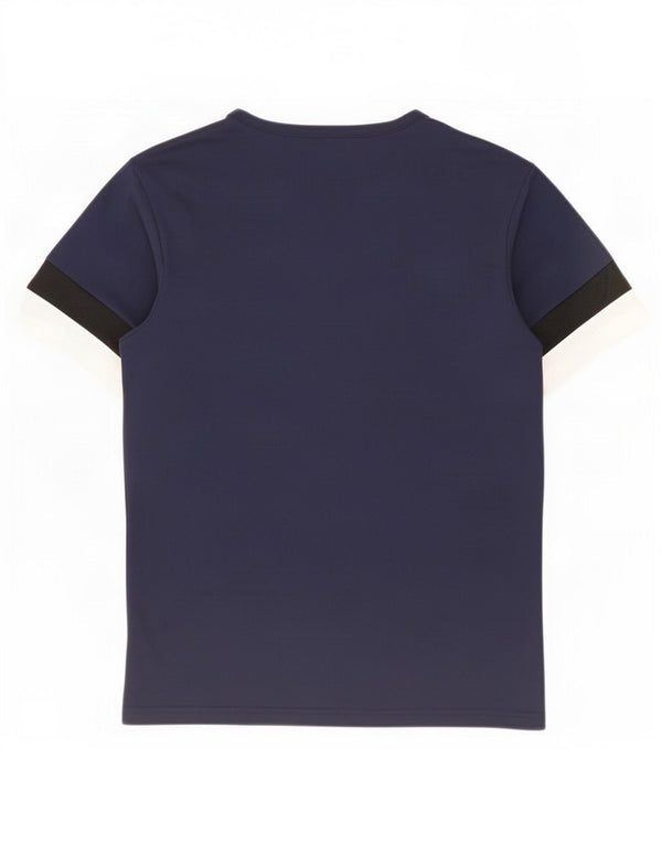 Puma Mens Graphic T-Shirt Top Medium Navy Blue Colourblock Polyester