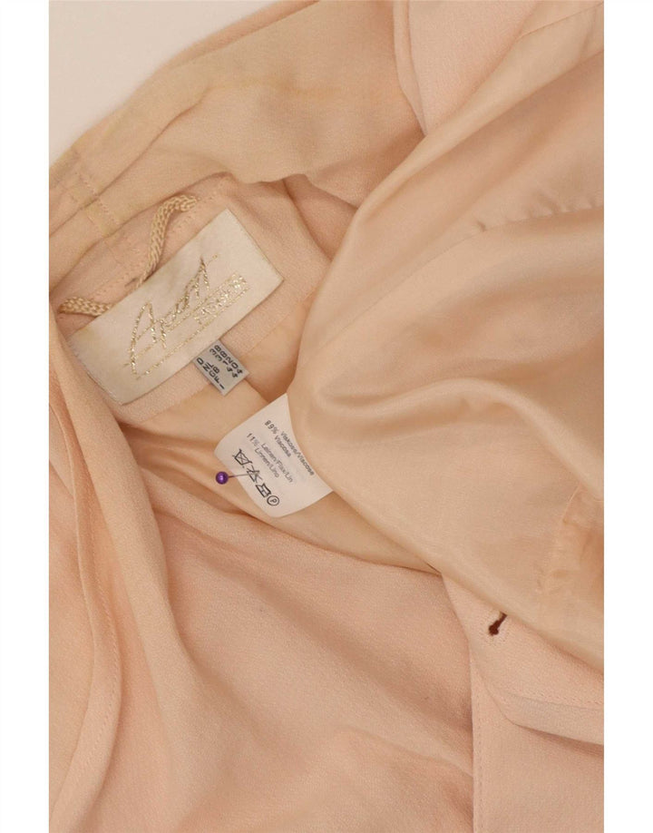 Giacca blazer doppiopetto vintage da donna UK 12 viscosa rosa medio