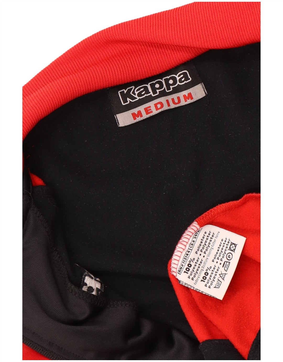 Giacca da tuta grafica da uomo KAPPA in poliestere color block rosso medio