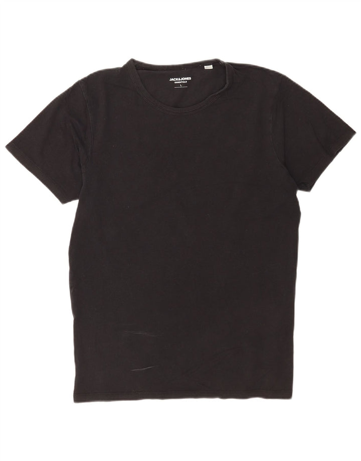 T-shirt da uomo Jack & Jones Top grande in cotone nero
