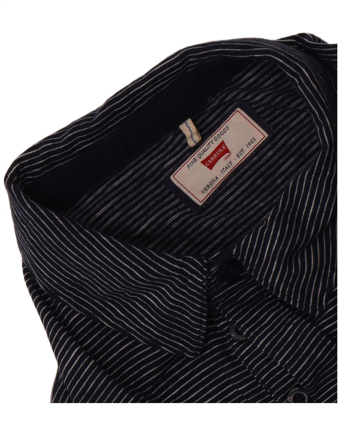 Polo da uomo Carrera piccola gessata blu navy