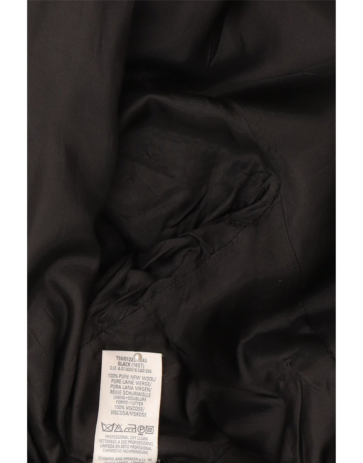 Giacca blazer a 1 bottone Marks & Spencer da donna UK 16 grande lana nera