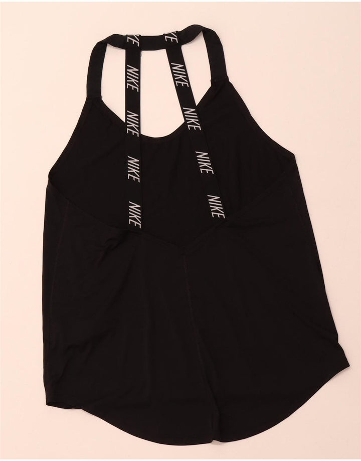 Canotta grafica NIKE Dri Fit vestibilità ampia da donna UK 12 medio nero