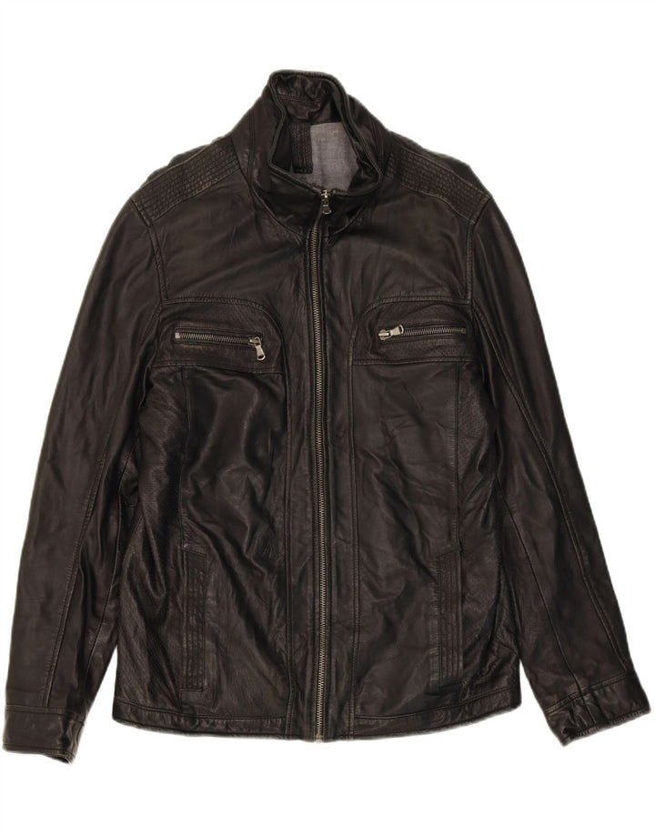 DAVID MOORE Mens Leather Jacket UK 42 XL Black Leather Vintage David Moore and Second-Hand David Moore from Messina Hembry 