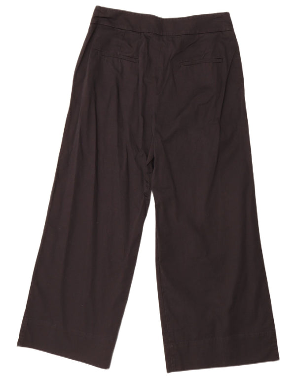 Pantaloni corti da donna Marella a gamba larga UK 10 piccoli W30 L26 cotone nero