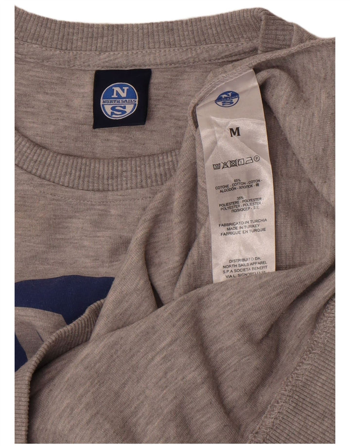 Felpa con grafica da uomo North Sails Maglione in cotone chiazzato grigio medio
