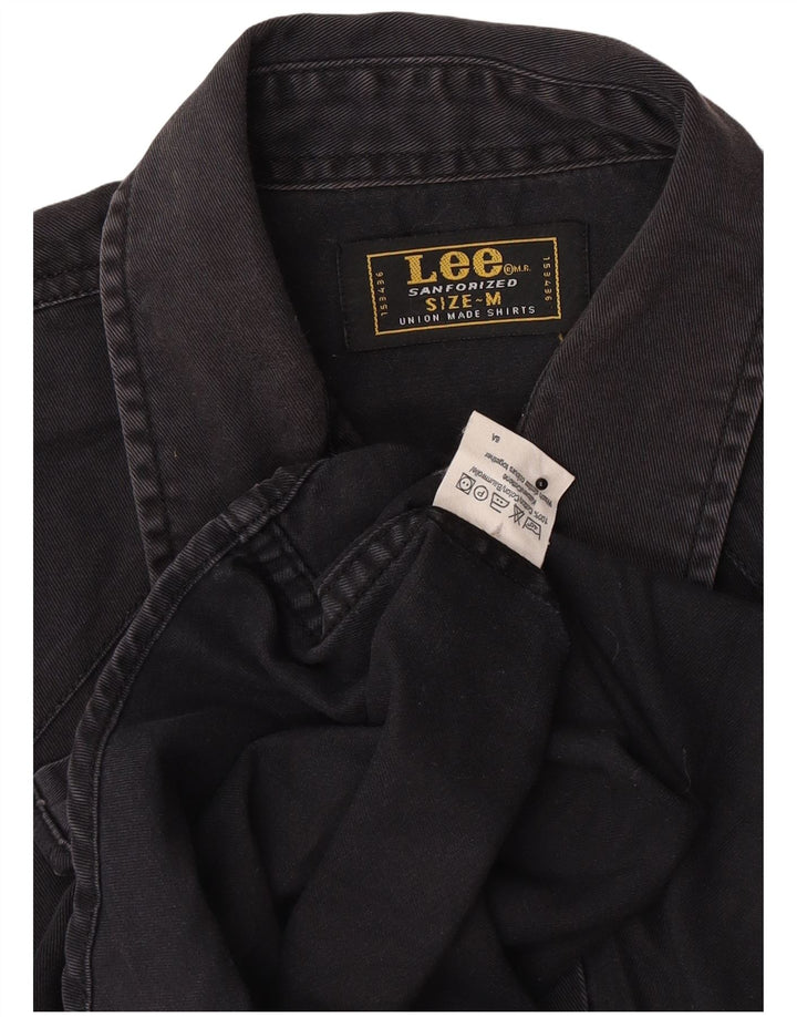 Camicia di jeans da uomo Lee in cotone nero medio