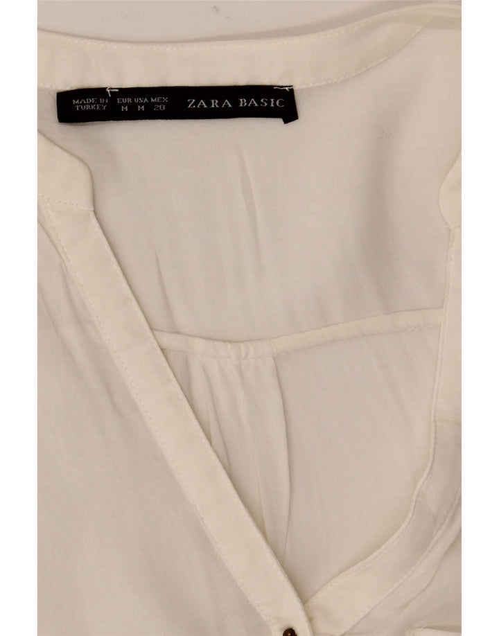 Top Zara da donna con maniche a 3/4, taglia UK 12, colore bianco medio