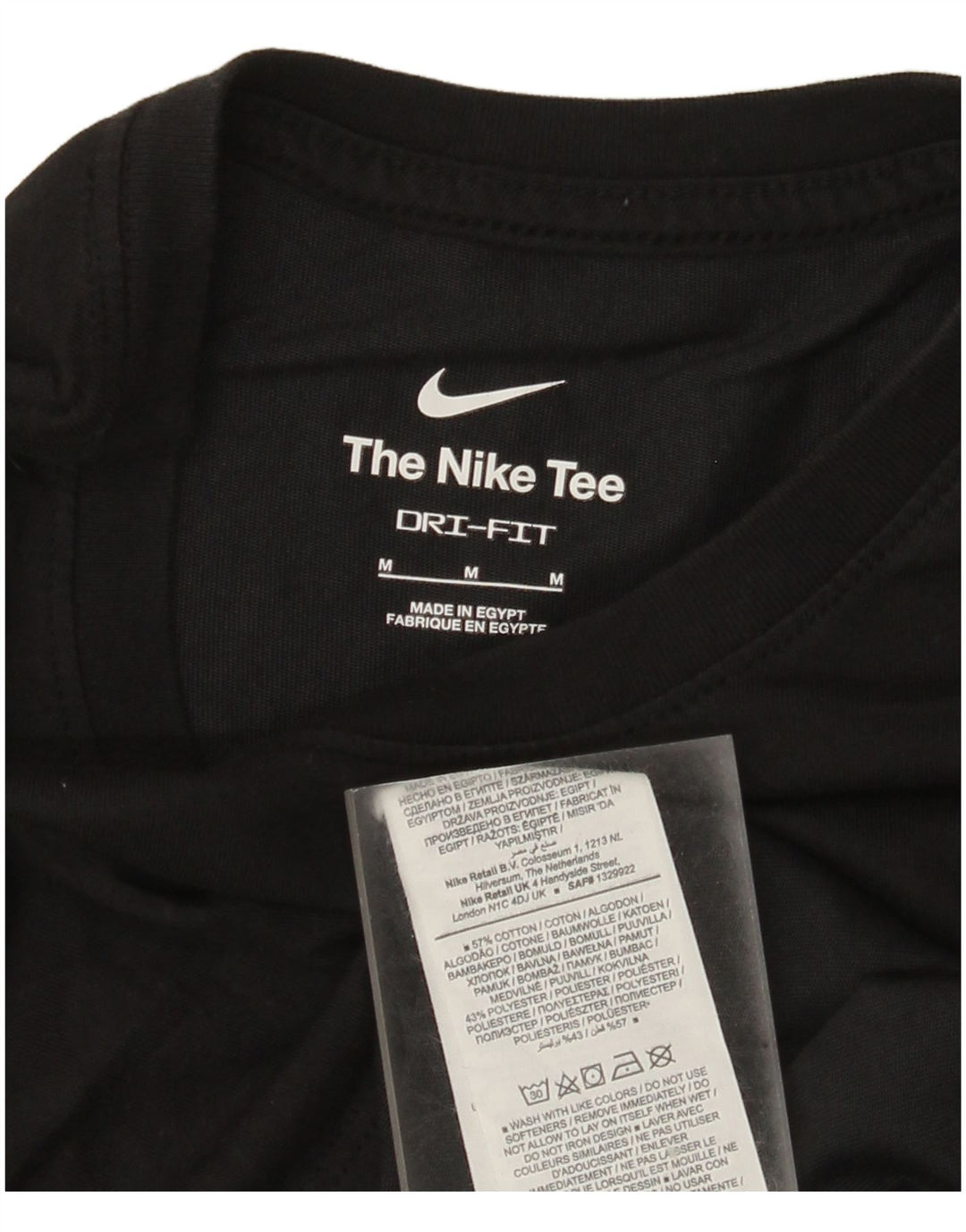 T-shirt grafica Nike Dri Fit da uomo in cotone medio nero